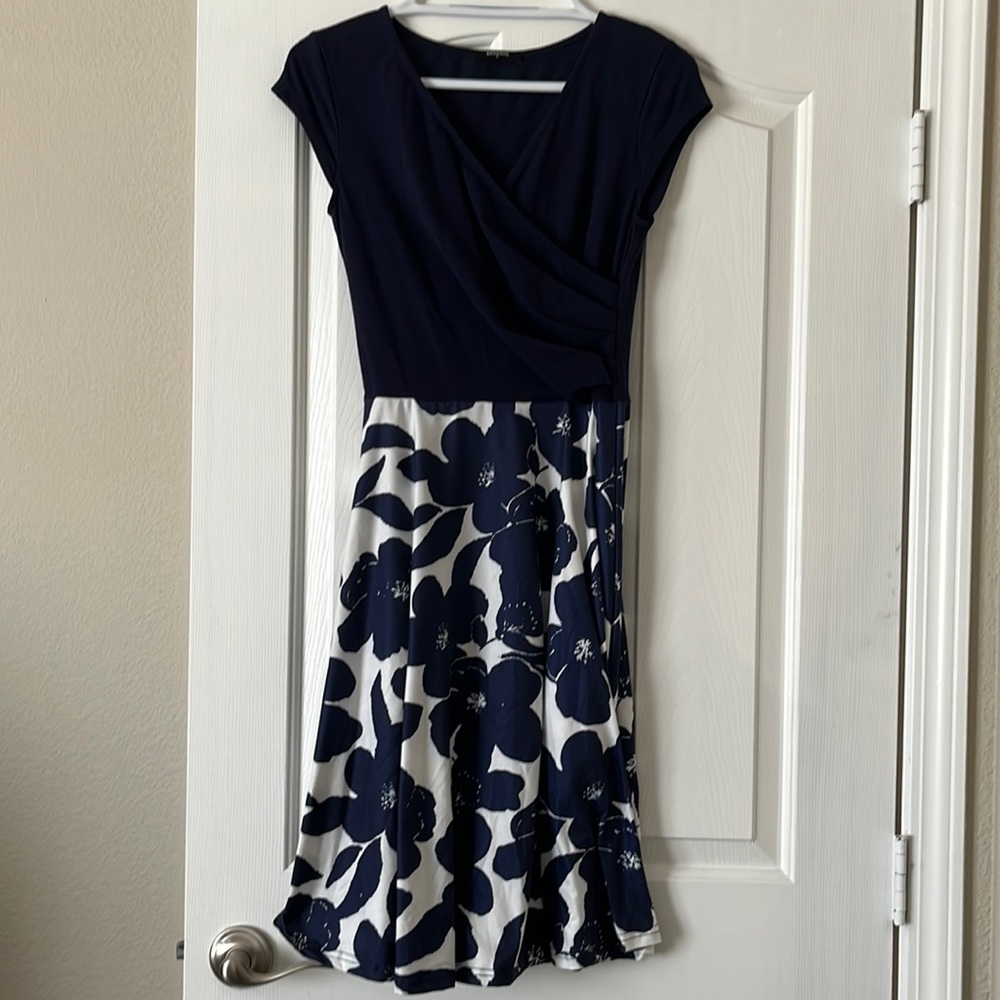 Semi Casual Blue Floral Dress